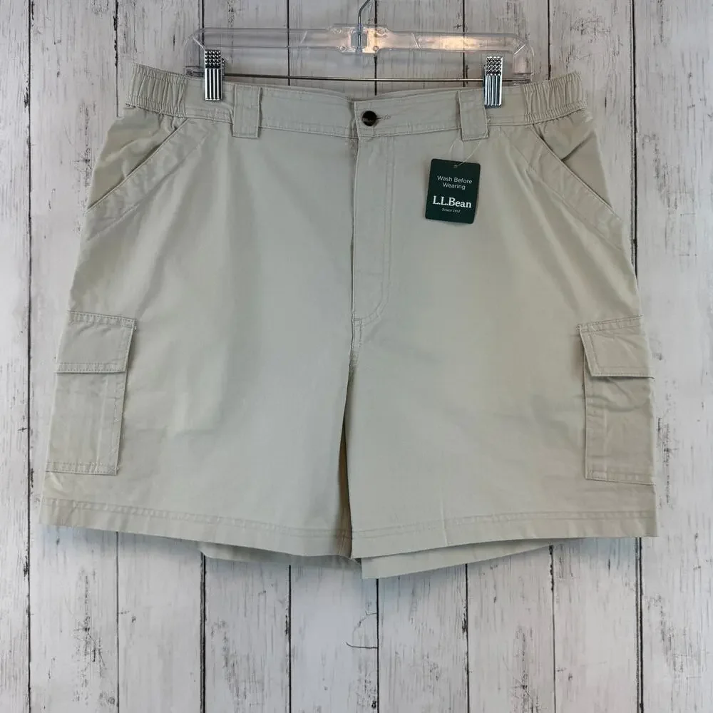 NWT L.L. Bean Stone Tropic-Weight Cargo Shorts Comfort Waist 6" Inseam Size 38 - Picture 2 of 14